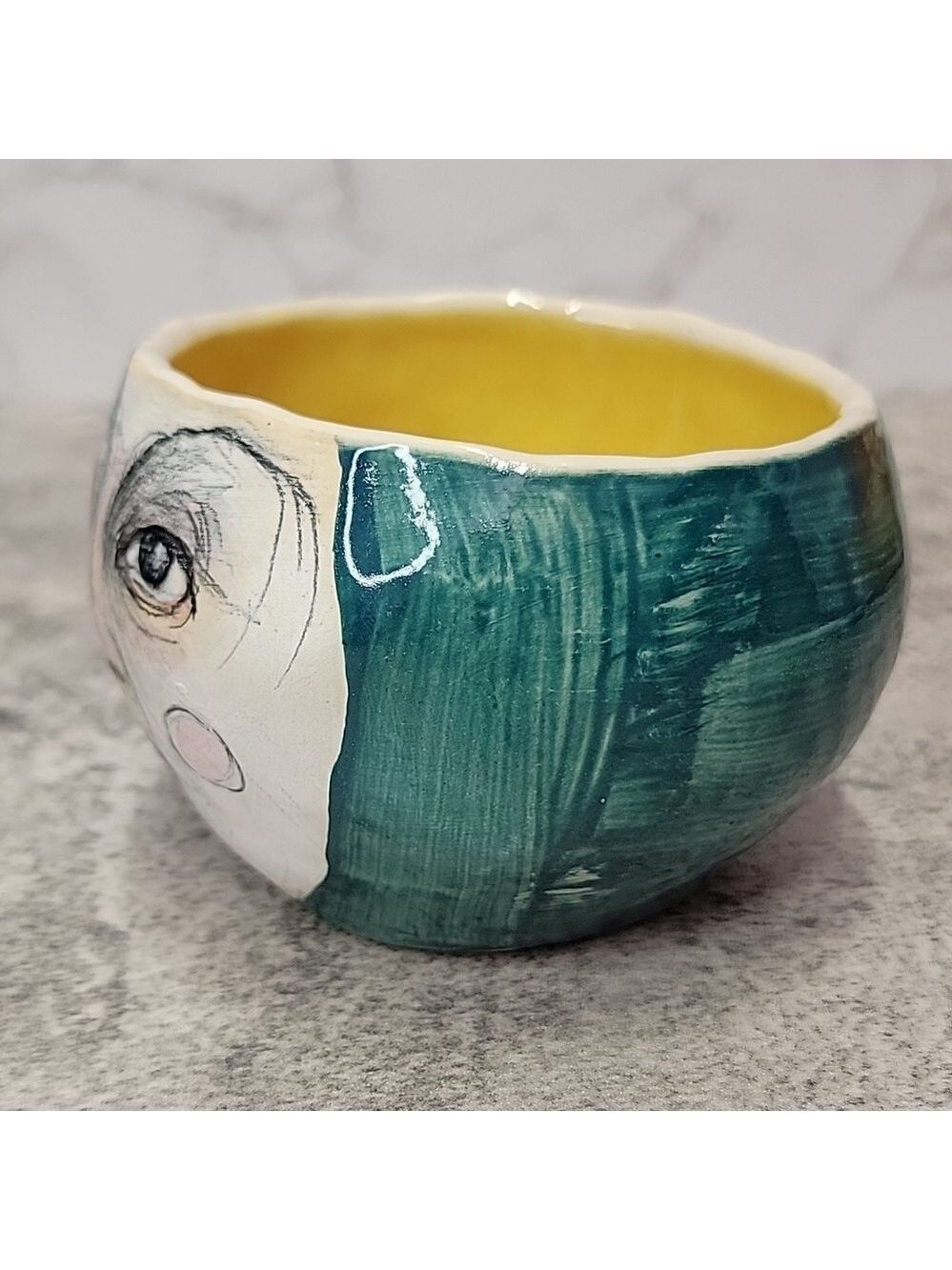 Rare Handcrafted Weld ceramic bowl pot Signed - Picture 2 of 8